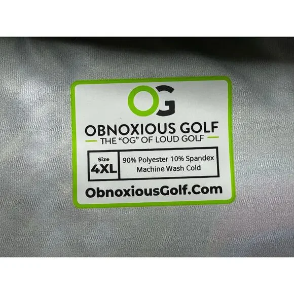 Obnoxious Golf Men's Short Sleeve Peacock Graphic Print Golf Polo Shirt - 4XL* - Picture 3 of 3